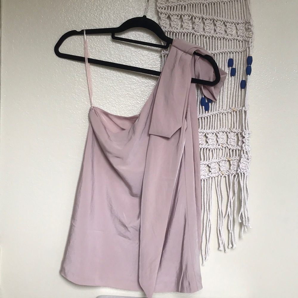 Club Monaco one shoulder silky top
